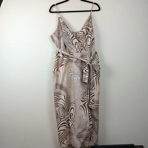 Elegant Reiss Rosie Animal Print Midi Dress NWT Size 14 Midi
